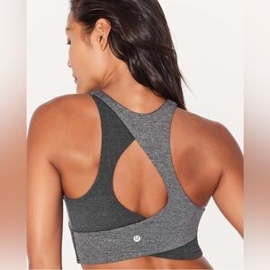 Lululemon Back In Action Bra Heathered Black Size 4